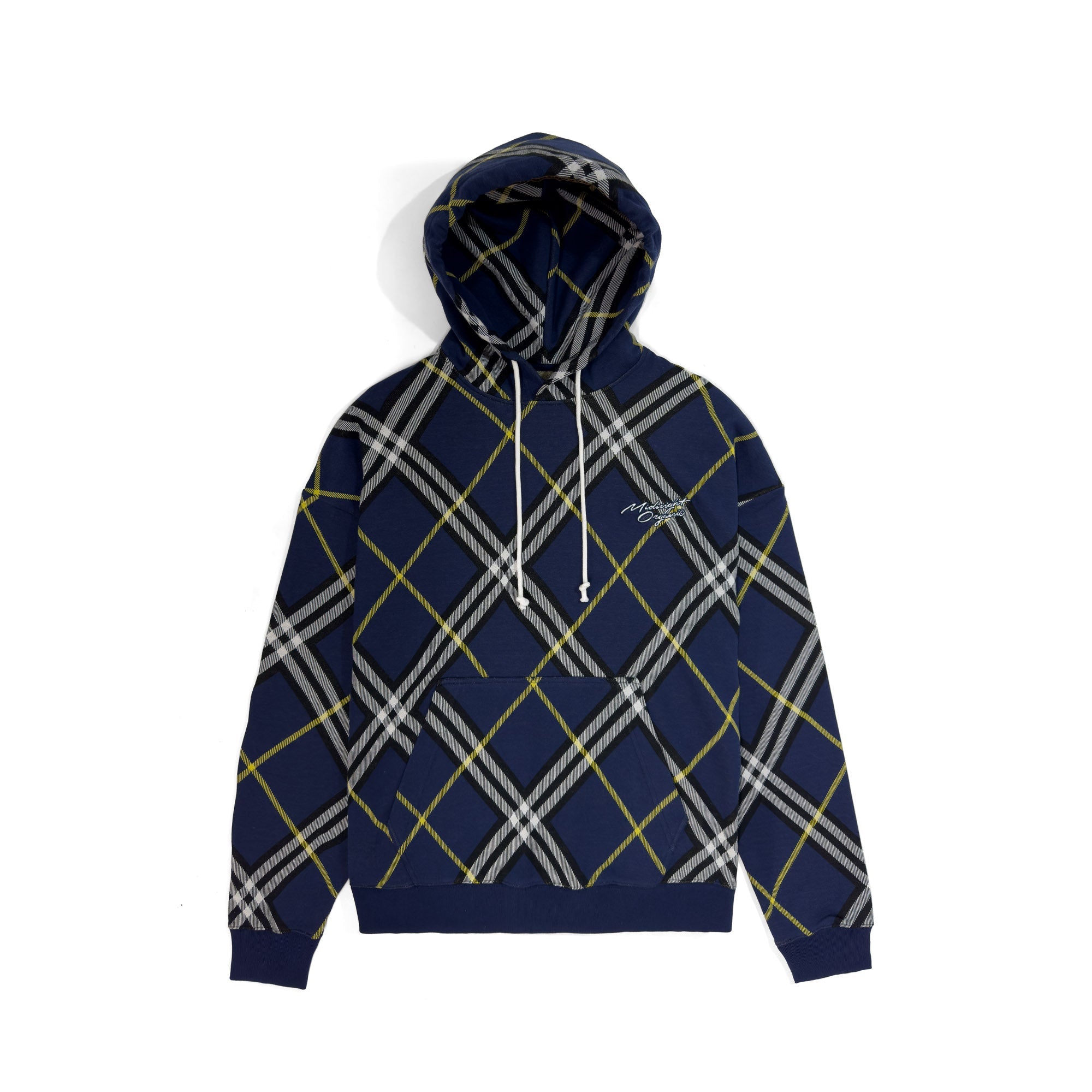 New Plaid Stitching Hooded Sweatshirt
